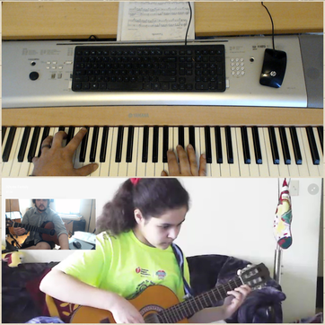 Online music lessons for guitar or piano