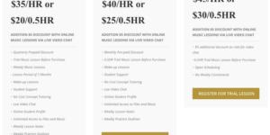 Music lesson rates and discounts