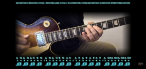 Guitar teacher giving lessons